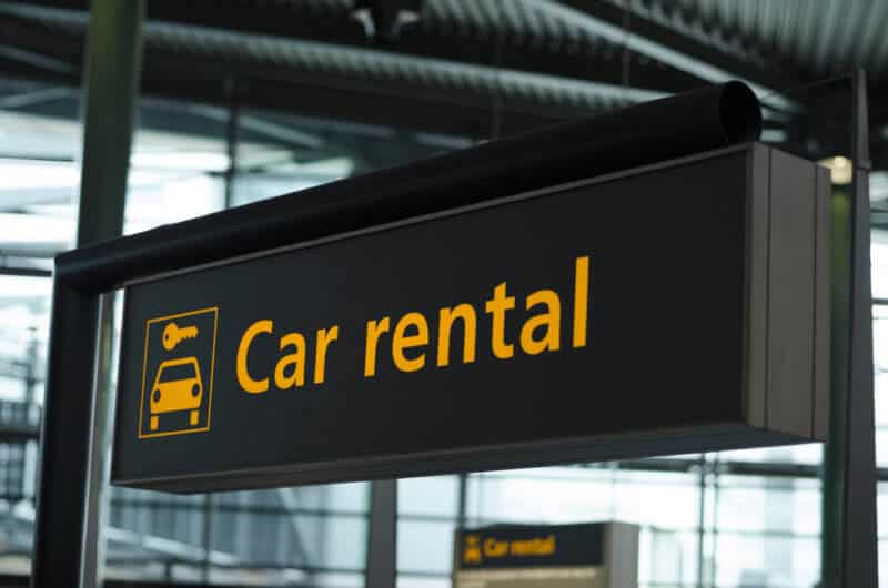 car rental sign