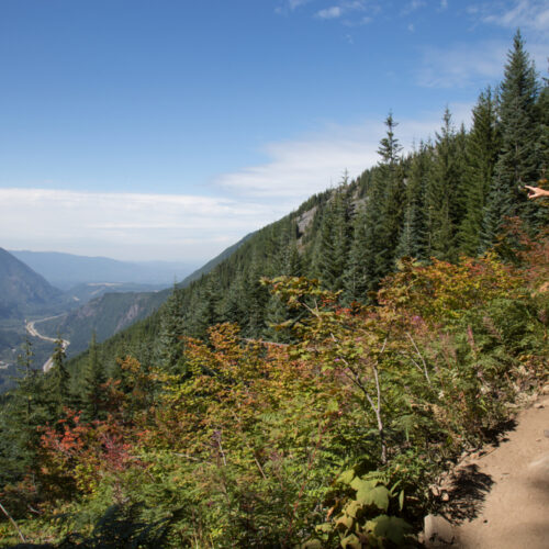 Hikers enjoy the view in Cascade