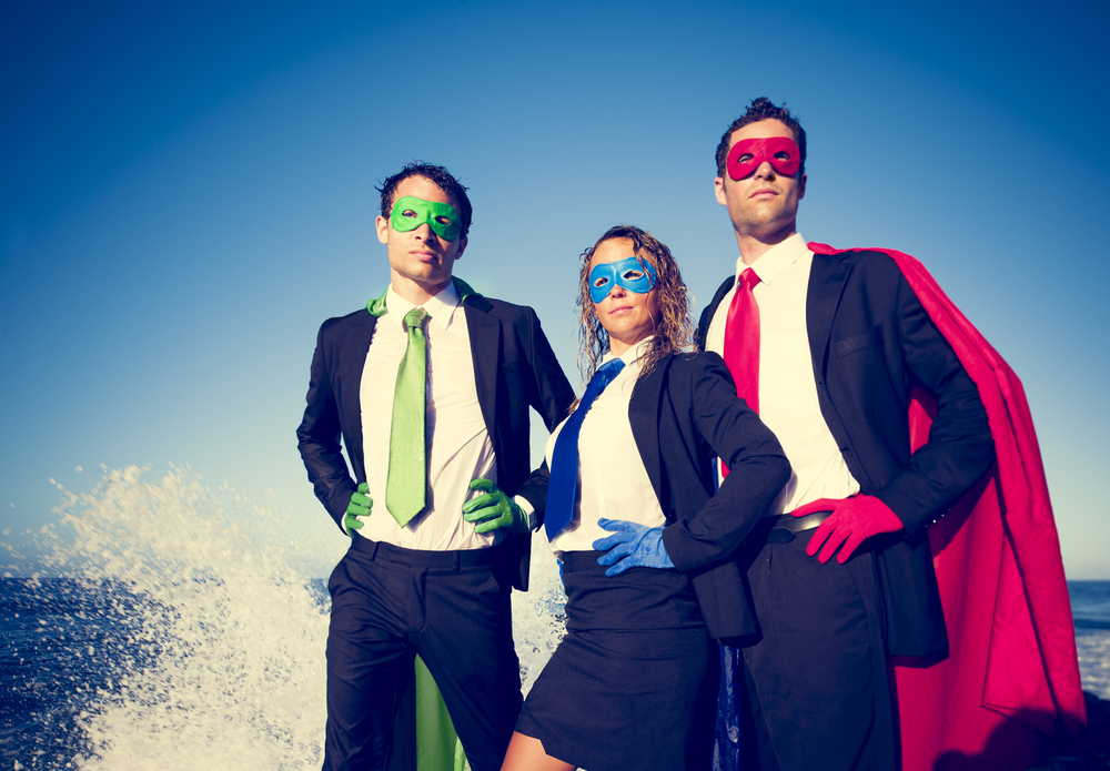 Superhero business people