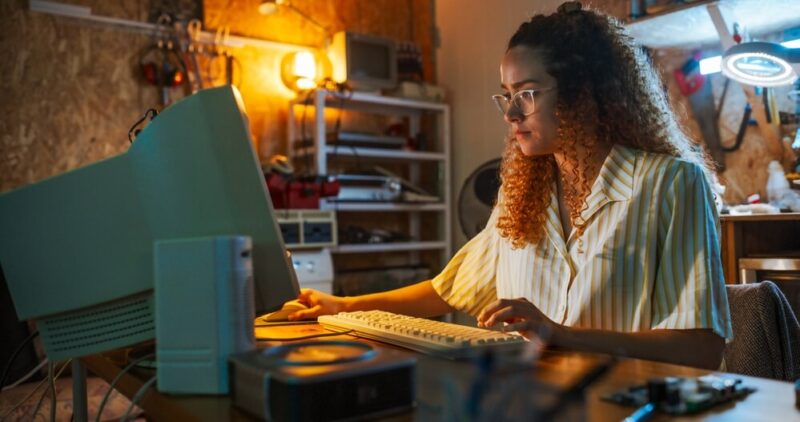 Engineer Using Old Desktop Computer - Vern Fonk, affordable car insurance in Washington